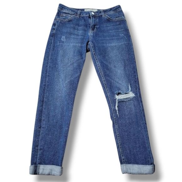 Topshop Denim - Topshop Jeans Size 26 W26"xL23.5" Topshop Moto Lucas Jeans Crop Distressed Jeans
